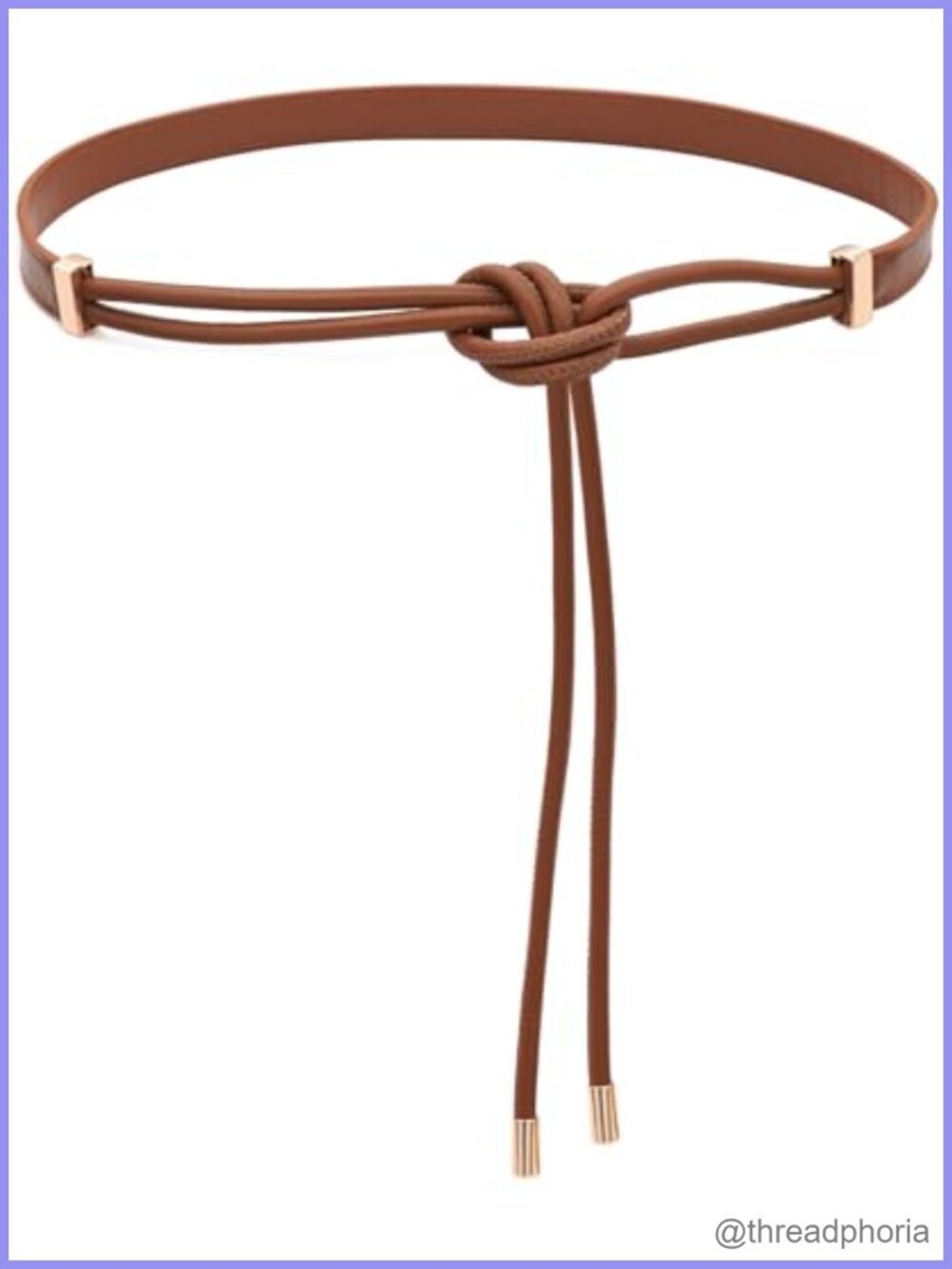 PU Leather Skinny Knotted Thin Waist Belt for Women Dresses